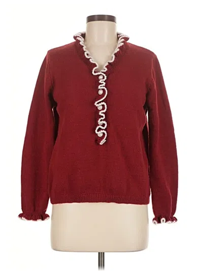 Pre-owned Unbranded Pullover Sweater In Burgundy