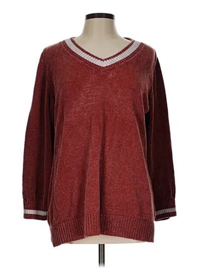 Pre-owned Unbranded Pullover Sweater In Burgundy