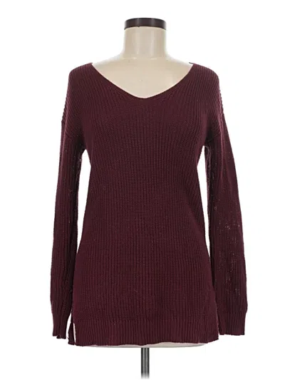 Pre-owned Unbranded Pullover Sweater In Burgundy