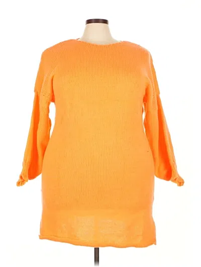 Pre-owned Unbranded Pullover Sweater In Orange