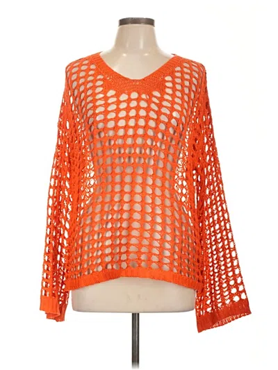 Pre-owned Unbranded Pullover Sweater In Orange