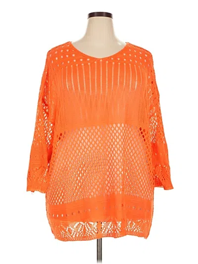 Pre-owned Unbranded Pullover Sweater In Orange