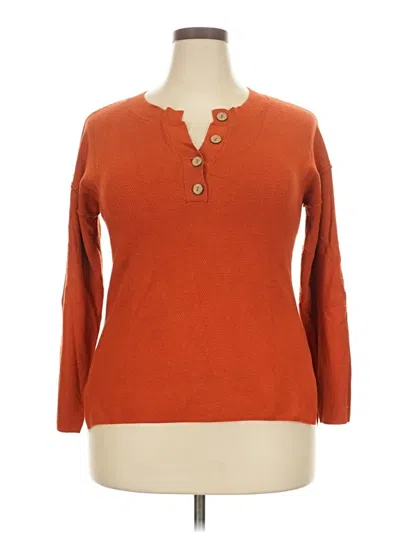 Pre-owned Unbranded Pullover Sweater In Orange