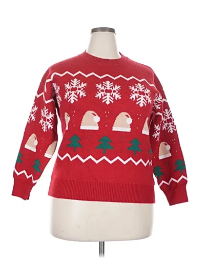 Pre-owned Unbranded Pullover Sweater In Red