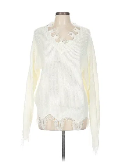 Pre-owned Unbranded Pullover Sweater In White