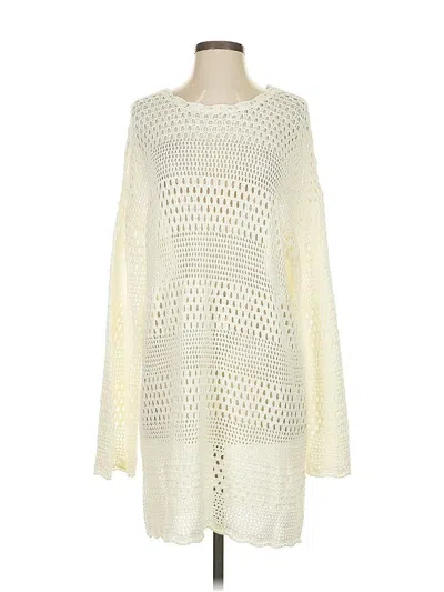 Pre-owned Unbranded Pullover Sweater In White
