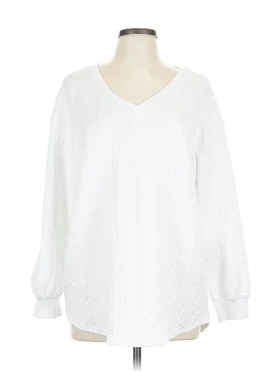 Pre-owned Unbranded Pullover Sweater In White