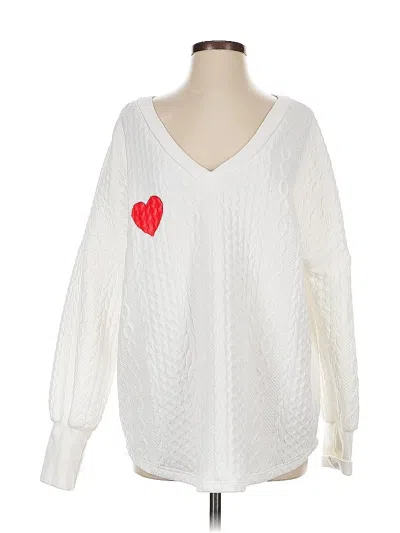 Pre-owned Unbranded Pullover Sweater In White