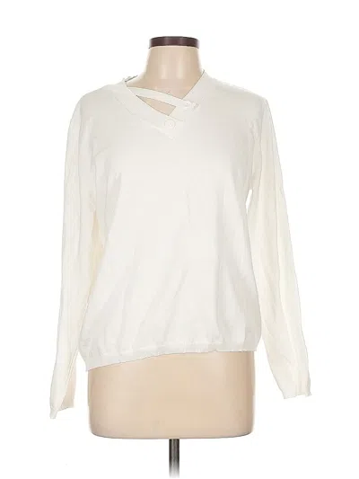 Pre-owned Unbranded Pullover Sweater In White