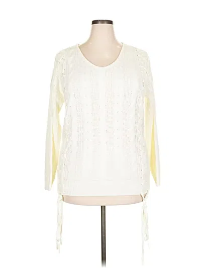 Pre-owned Unbranded Pullover Sweater In White