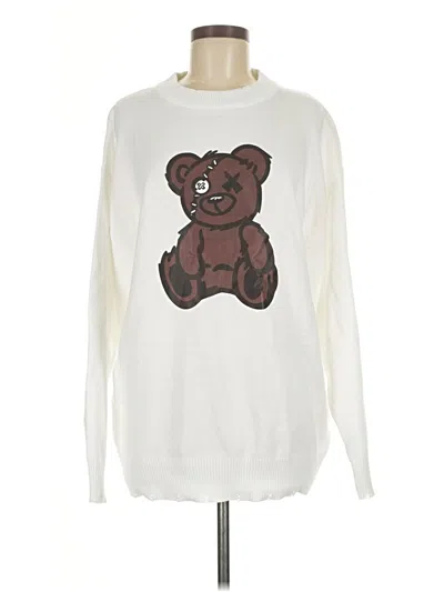 Pre-owned Unbranded Pullover Sweater In White