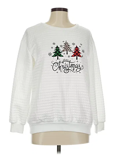 Pre-owned Unbranded Pullover Sweater In White
