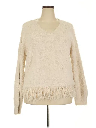 Pre-owned Unbranded Pullover Sweater In White