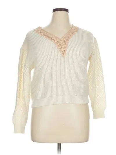 Pre-owned Unbranded Pullover Sweater In White