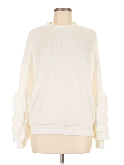 Pre-owned Unbranded Pullover Sweater In White