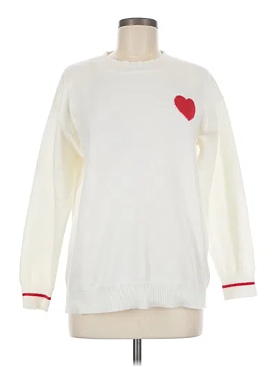 Pre-owned Unbranded Pullover Sweater In White