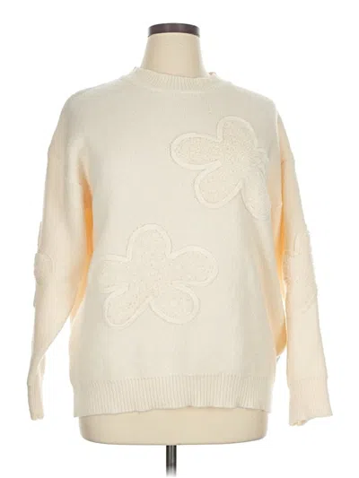 Pre-owned Unbranded Pullover Sweater In White