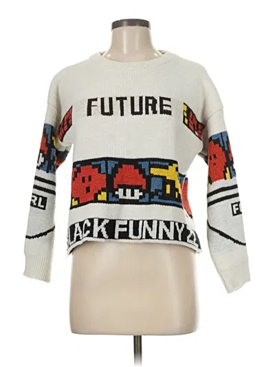 Pre-owned Unbranded Pullover Sweater In White
