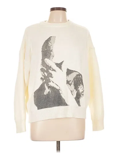 Pre-owned Unbranded Pullover Sweater In White