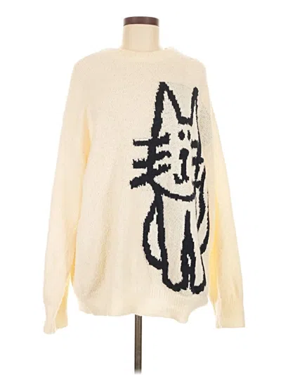 Pre-owned Unbranded Pullover Sweater In White