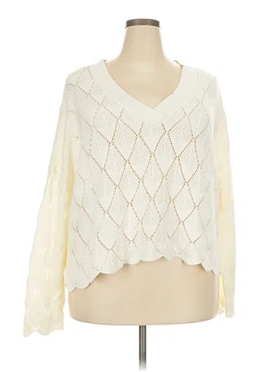 Pre-owned Unbranded Pullover Sweater In White