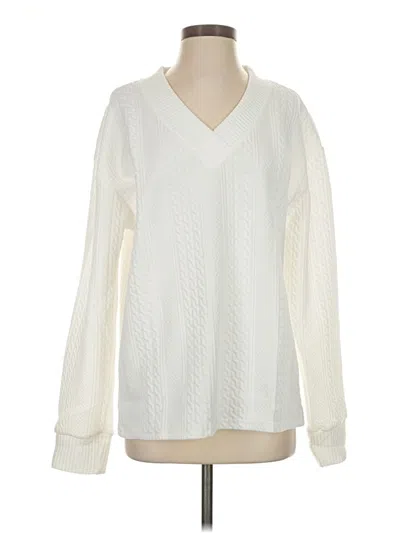 Pre-owned Unbranded Pullover Sweater In White