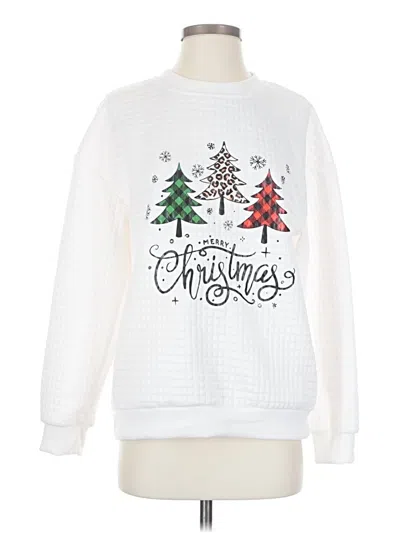 Pre-owned Unbranded Pullover Sweater In White