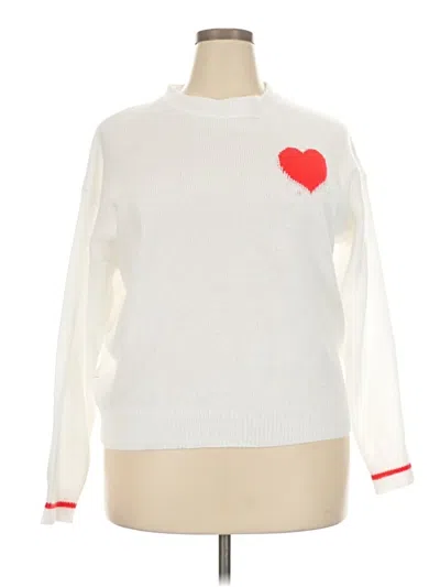 Pre-owned Unbranded Pullover Sweater In White