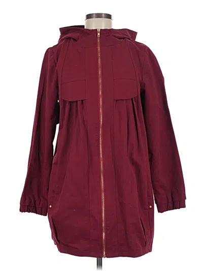 Pre-owned Unbranded Raincoat In Burgundy