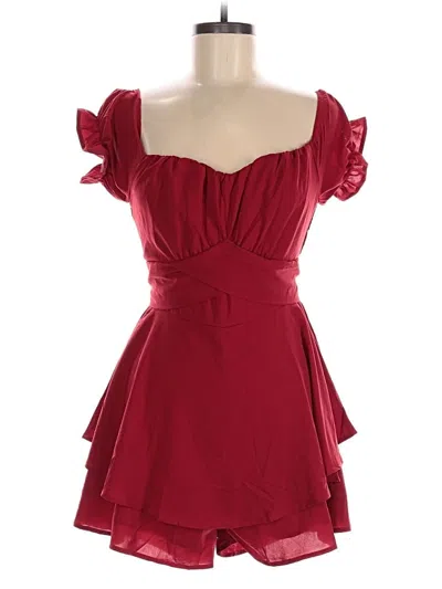 Pre-owned Unbranded Romper In Burgundy