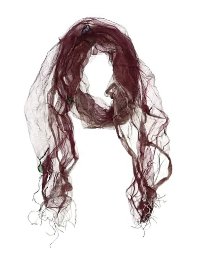 Pre-owned Unbranded Scarf In Burgundy