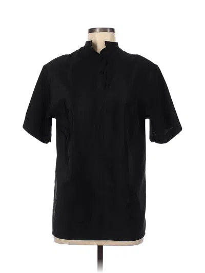 Pre-owned Unbranded Short Sleeve Blouse In Black