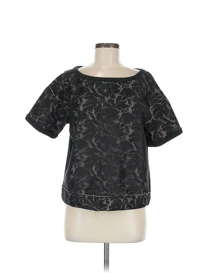 Pre-owned Unbranded Short Sleeve Blouse In Black