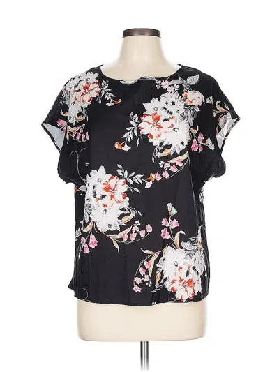 Pre-owned Unbranded Short Sleeve Blouse In Black