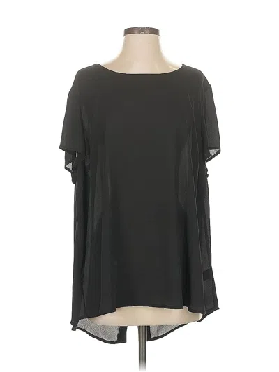 Pre-owned Unbranded Short Sleeve Blouse In Black