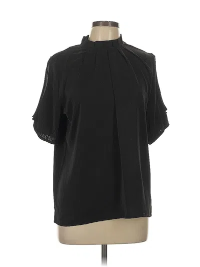 Pre-owned Unbranded Short Sleeve Blouse In Black