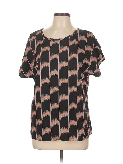 Pre-owned Unbranded Short Sleeve Blouse In Black