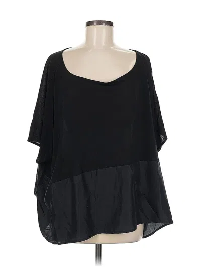 Pre-owned Unbranded Short Sleeve Blouse In Black