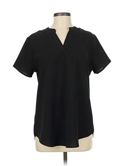 Pre-owned Unbranded Short Sleeve Blouse In Black