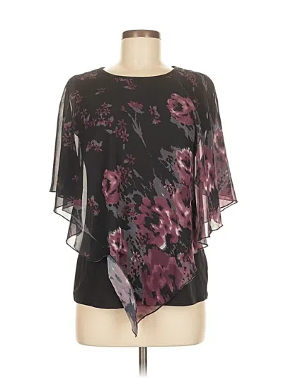 Pre-owned Unbranded Short Sleeve Blouse In Black