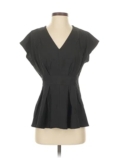 Pre-owned Unbranded Short Sleeve Blouse In Black