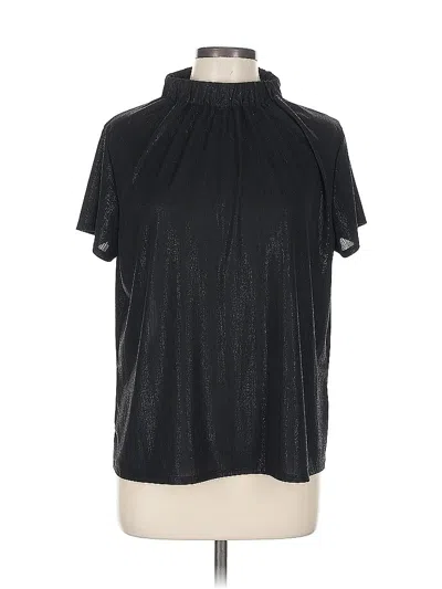 Pre-owned Unbranded Short Sleeve Blouse In Black