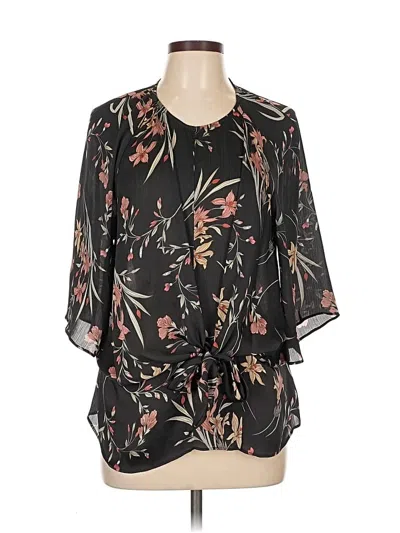 Pre-owned Unbranded Short Sleeve Blouse In Black