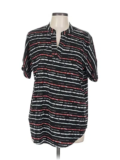 Pre-owned Unbranded Short Sleeve Blouse In Black