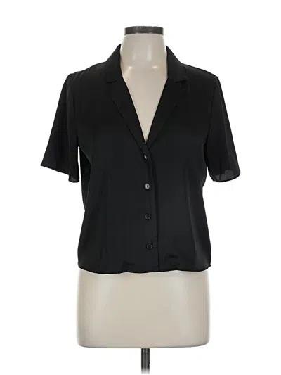 Pre-owned Unbranded Short Sleeve Blouse In Black