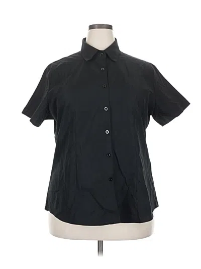 Pre-owned Unbranded Short Sleeve Blouse In Black