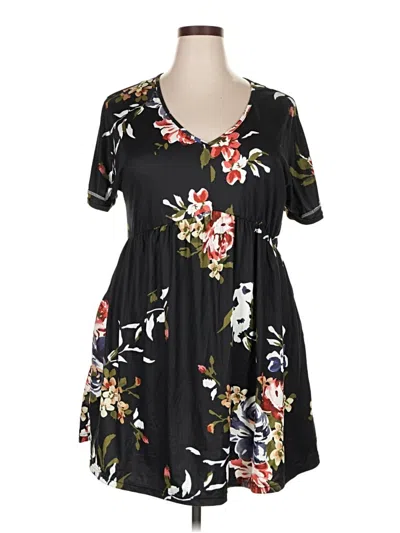 Pre-owned Unbranded Short Sleeve Blouse In Black
