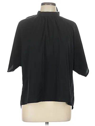 Pre-owned Unbranded Short Sleeve Blouse In Black