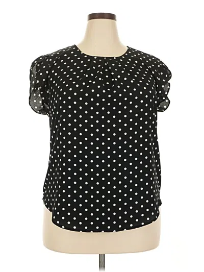 Pre-owned Unbranded Short Sleeve Blouse In Black