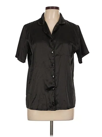 Pre-owned Unbranded Short Sleeve Blouse In Black